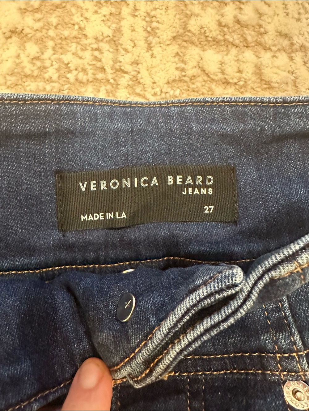 Veronica Beard Katherine Corset Jeans 27 Extra High Rise Skinny Dark Wash - Picture 6 of 8